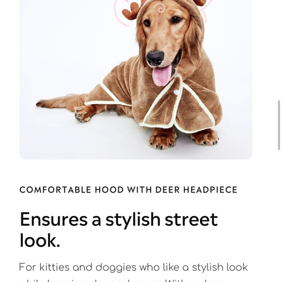 NWT in box Dog hooded robe with deer antlers Size Large - Picture 9 of 17